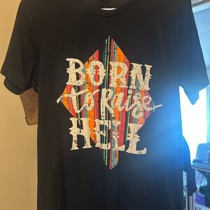 Black Graphic Tee with Colorful Design